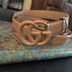 Authentic Gucci marmont thin belt rose beige 100cm